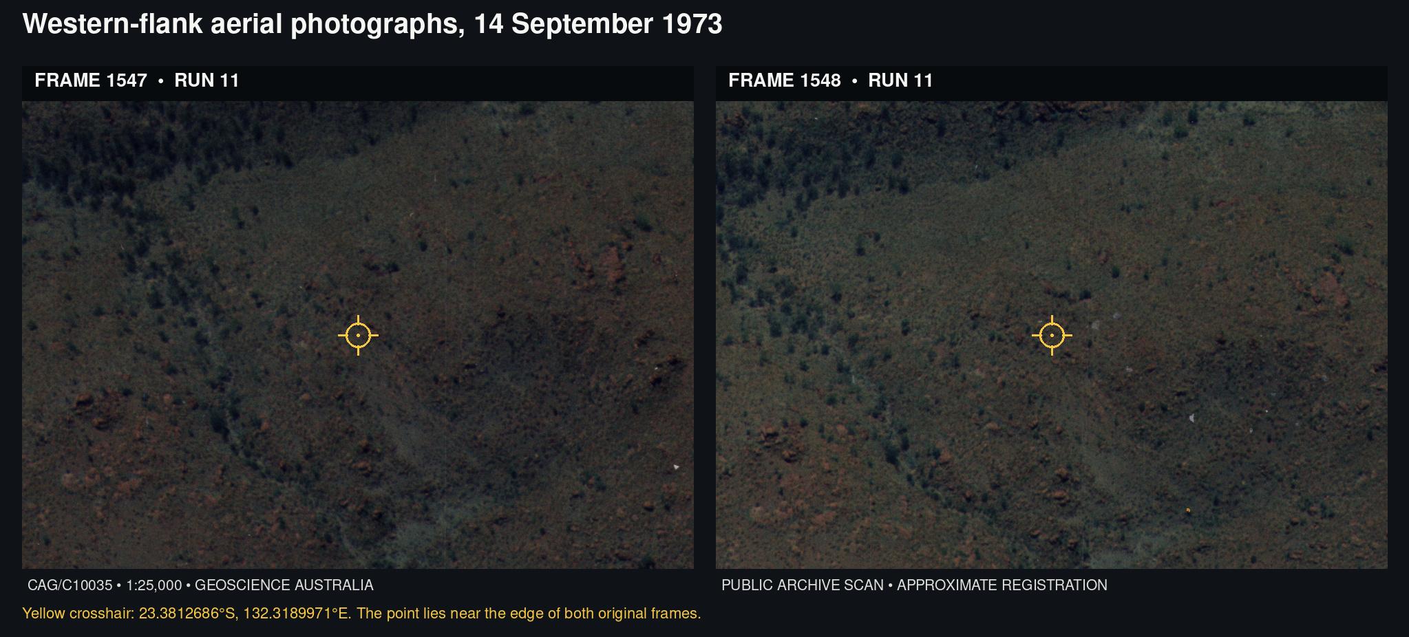 September 1973 aerial photography comparison